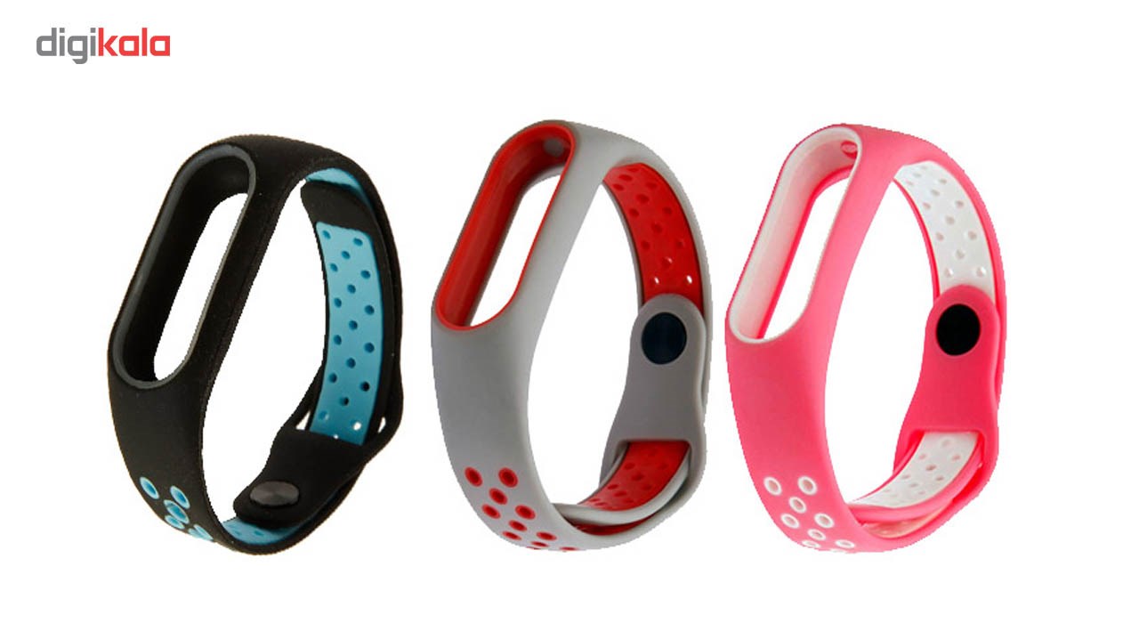 بند مچ بند هوشمند شیائومی مدل Mi Band 2 Silicone بسته 3 عددی کد 97