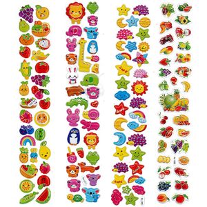 نقد و بررسی استیکر کودک طرح حیوانات و میوه و ستاره کد TT111 مجموعه 4 عددی توسط خریداران