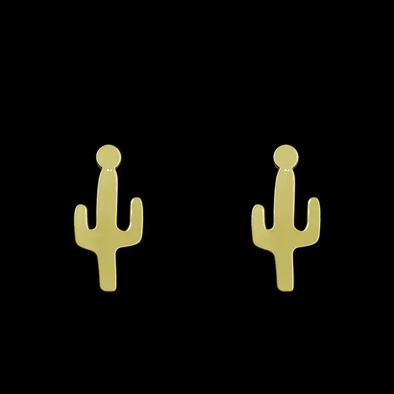 گوشواره طلا 18 عیار زنانه مدوپد مدل کاکتوس کد GA1-15079