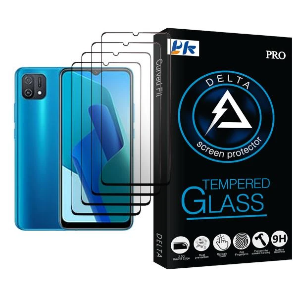 محافظ صفحه نمایش پی کی مدل Delta Glass MIX004 مناسب برای گوشی موبایل اوپو A16K بسته چهار عددی