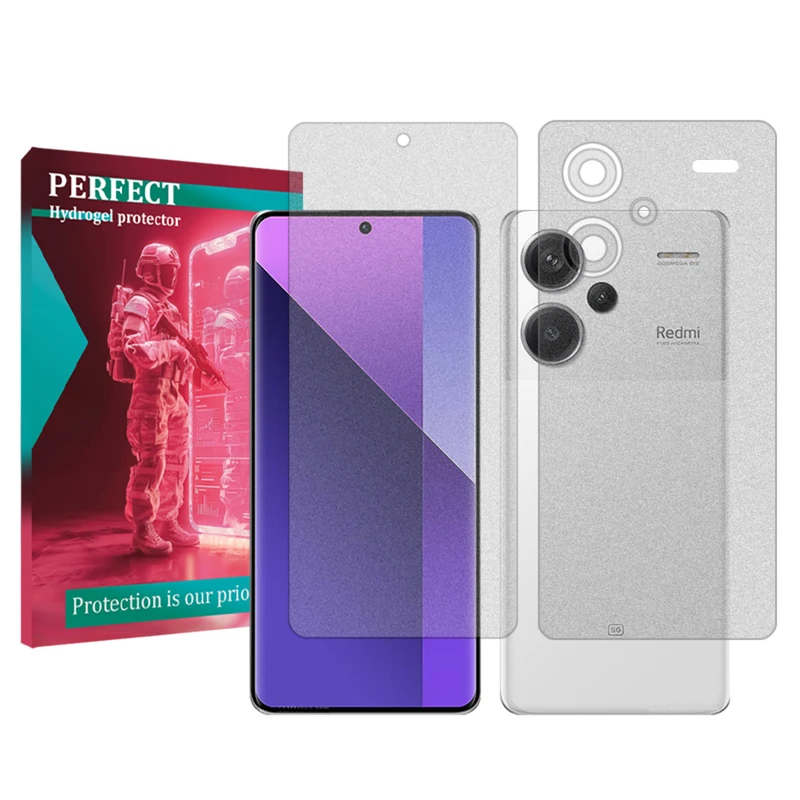 محافظ صفحه نمایش مات پرفکت مناسب برای گوشی موبایل شیائومی Redmi Note 13 Pro Plus به همراه محافظ پشت گوشی