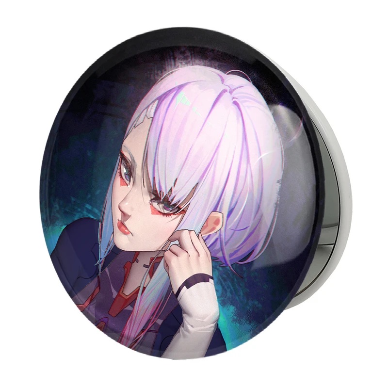 آینه جیبی خندالو طرح لوسی انیمه سایبرپانک مدل تاشو کد 23962 