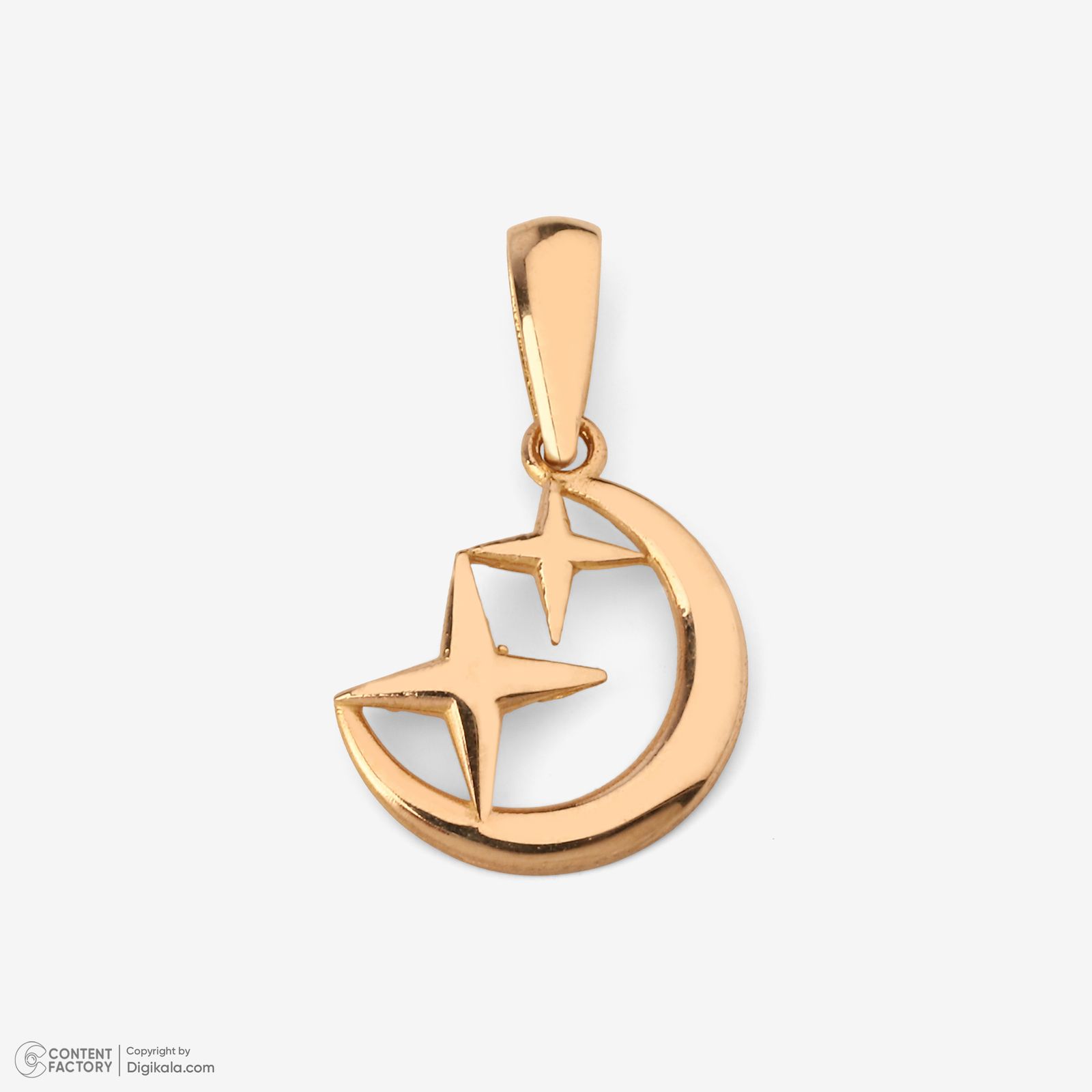 آویز گردنبند طلا 18 عیار زنانه مطیع ها طرح ماه و ستاره کد 398 -  - 5