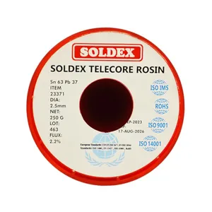 (سیم لحیم سولدکس مدل SOLDEX Sn63 Pb37 وزن 250 گرمی ضخامت 2.5 میلی متر