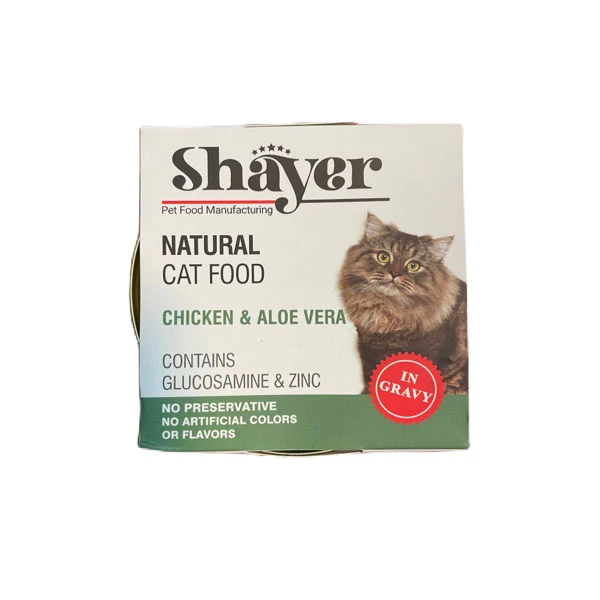 کنسرو غذای گربه شایر مدل نچرال مرغ و آلوورا وزن 110 گرم