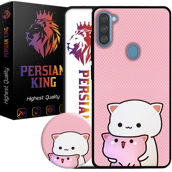 کاور پرشین کینگ مدلKitty 22 مناسب برای گوشی موبایل سامسونگ Galaxy A11 به همراه پایه نگهدارنده