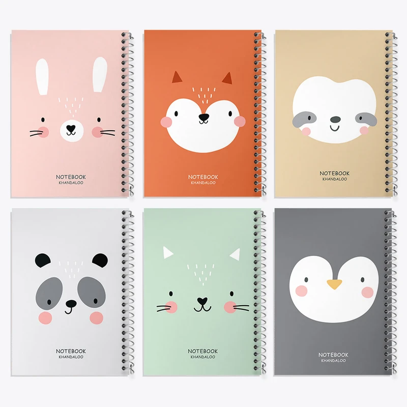 دفتر نقاشی 50 برگ خندالو طرح حیوانات بامزه کد 56 مجموعه 6 عددی