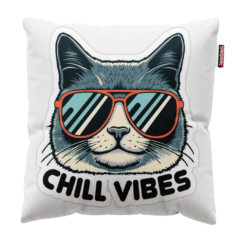 کوسن پاد آفرین مدل گربه کیوت با عینک دودی کد 129 سایز 30*30 سانتی متر