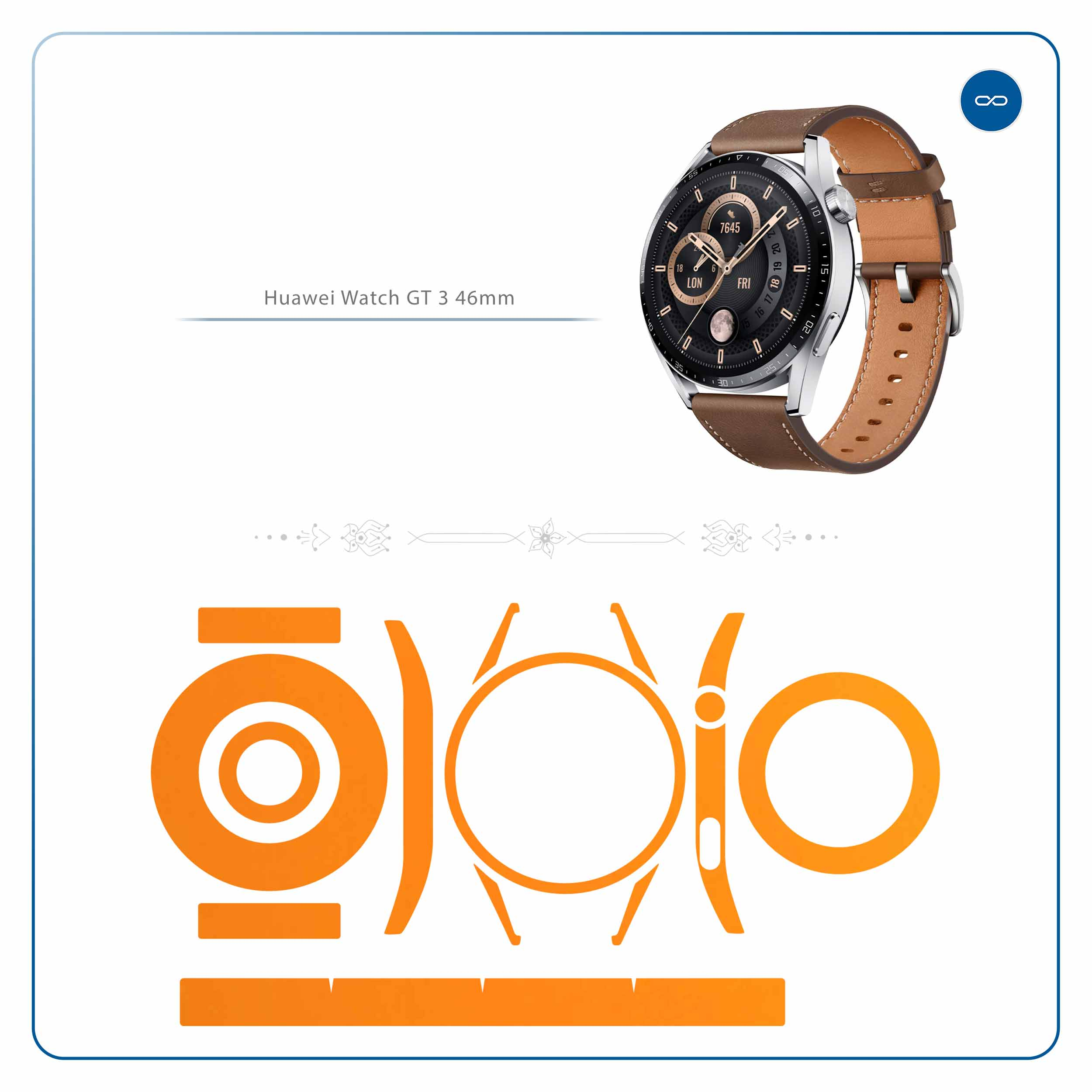 برچسب ماهوت طرح Matte-Orange مناسب برای ساعت هوشمند هوآوی Watch GT 3 46mm