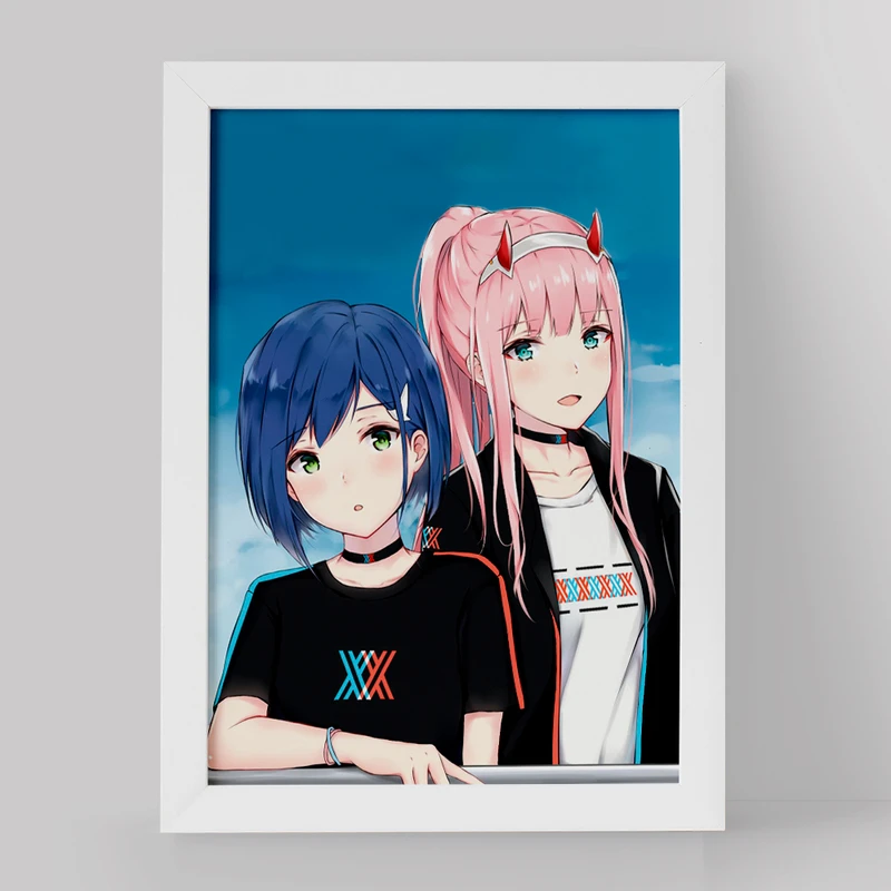 تابلو خندالو مدل زیروتو و ایچیگو انیمه دارلینگ در فرنکس کد 11970