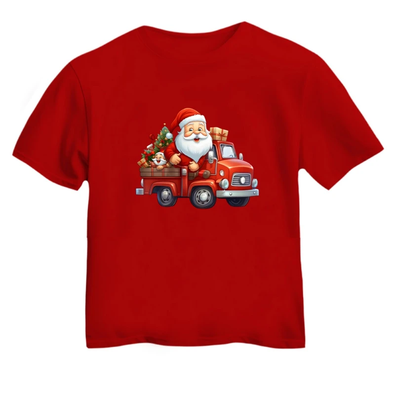 تی شرت آستین کوتاه بچگانه مدل بابانوئل کریسمس کد 40