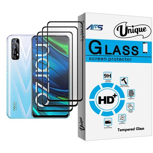 محافظ صفحه نمایش ای اف اس مدل Unique Glass MIX003 مناسب برای گوشی موبایل ریلمی Narzo 20 Pro بسته سه عددی