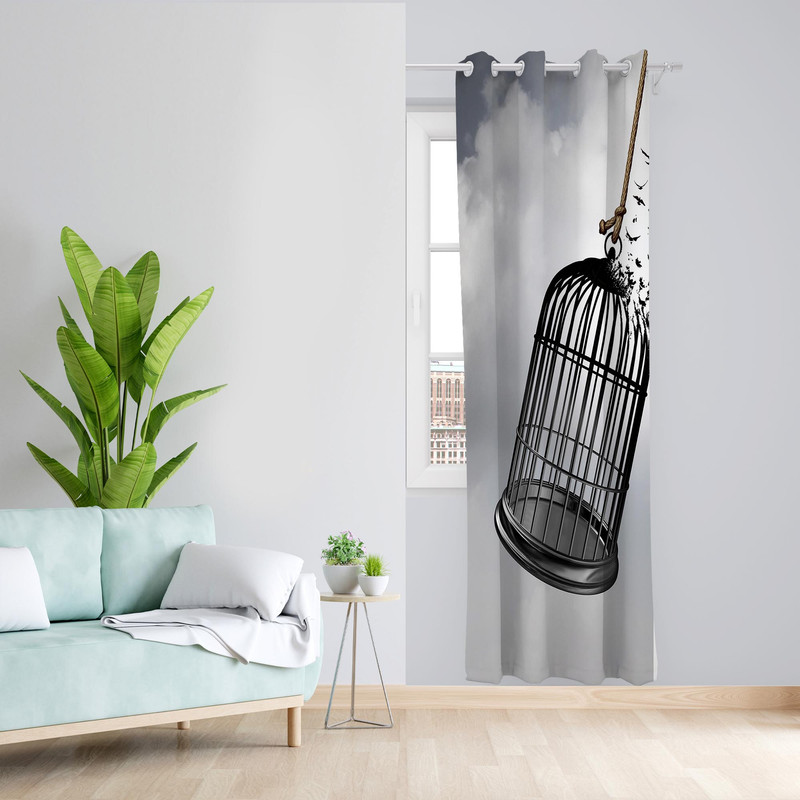 پرده مدل قفس مخمل پانچی کد 1128 سایز 140x200 سانتی متر