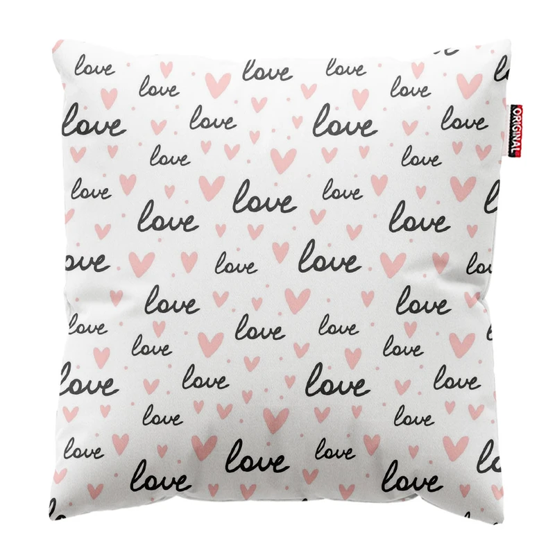 کوسن پاد آفرین طرح قلب و عشق کد 4967 سایز 30*30 سانتی متر