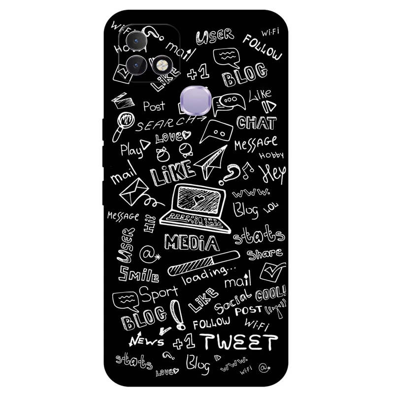 کاور مگافون طرح رسانه های اجتماعی مدل 1898 مناسب برای گوشی موبایل اینفینیکس Hot 10i