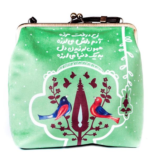 کیف دوشی فرفره مدل گل و مرغ کیف دوشی فرفره مدل گل و مرغ