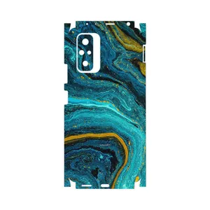 MAHOOT Turquoise marblewith golden streaks-FullSkin Cover Sticker for Xiaomi Redmi Note 10 Pro Max