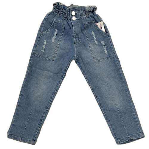 شلوار جین دخترانه مدل مام استایل Bobon 7164