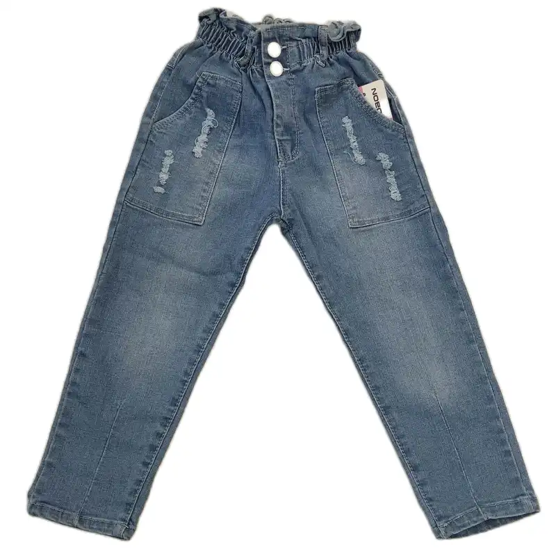 شلوار جین دخترانه مدل مام استایل Bobon 7164