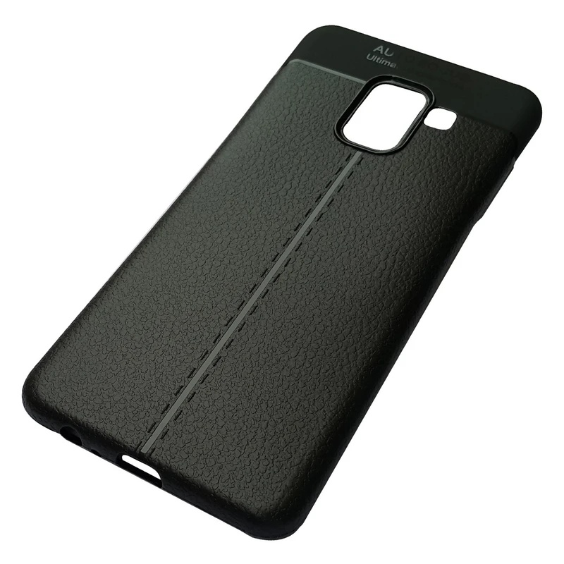 کاور ژله ای طرح چرم مناسب برای گوشی موبایل سامسونگ Galaxy A8 plus 2018