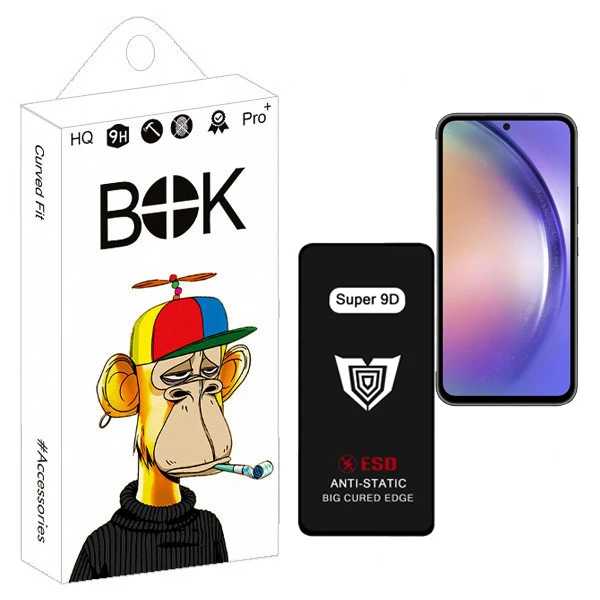 محافظ صفحه نمایش بوک مدل Super 9D Guard مناسب برای گوشی موبایل سامسونگ galaxy a54