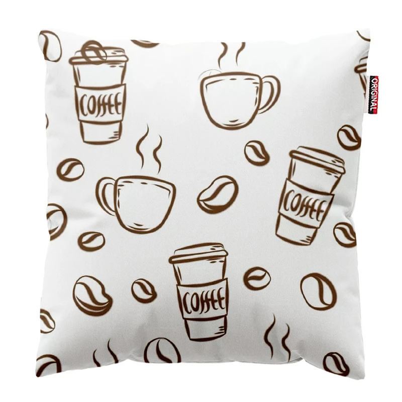  کوسن پاد آفرین طرح کافی کافه قهوه COFFEE  کد 5039 سایز 40*40 سانتی متر