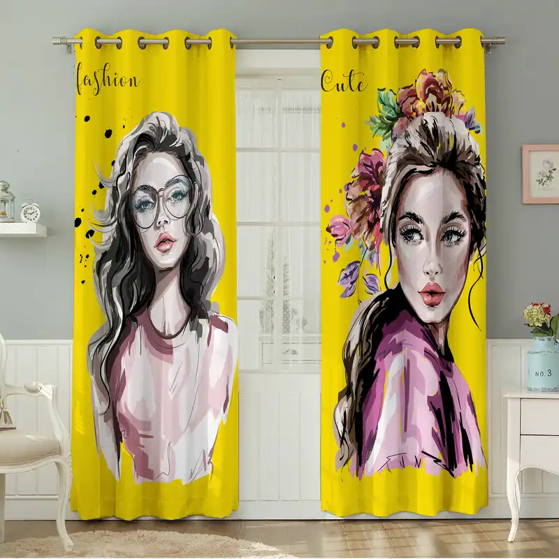 پرده نیروانا طرح چهره مدل هازان کد 4004 سایز 140×280 سانتی متر