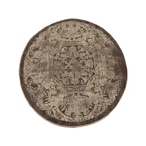 فرش ماشینی 420 شانه زمینه طوسی حاشیه طوسی مدل گرد پلاتینیوم کد 5028