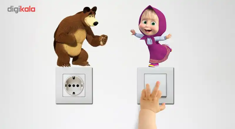 استیکر کلید و پریز ژیوار طرح میشا و ماشا