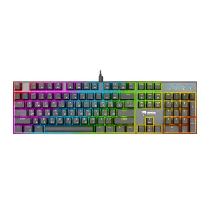 Green GK802-RGB Gaming Keyboard, Mechanical Blue Switch, Full-Size, RGB Lighting