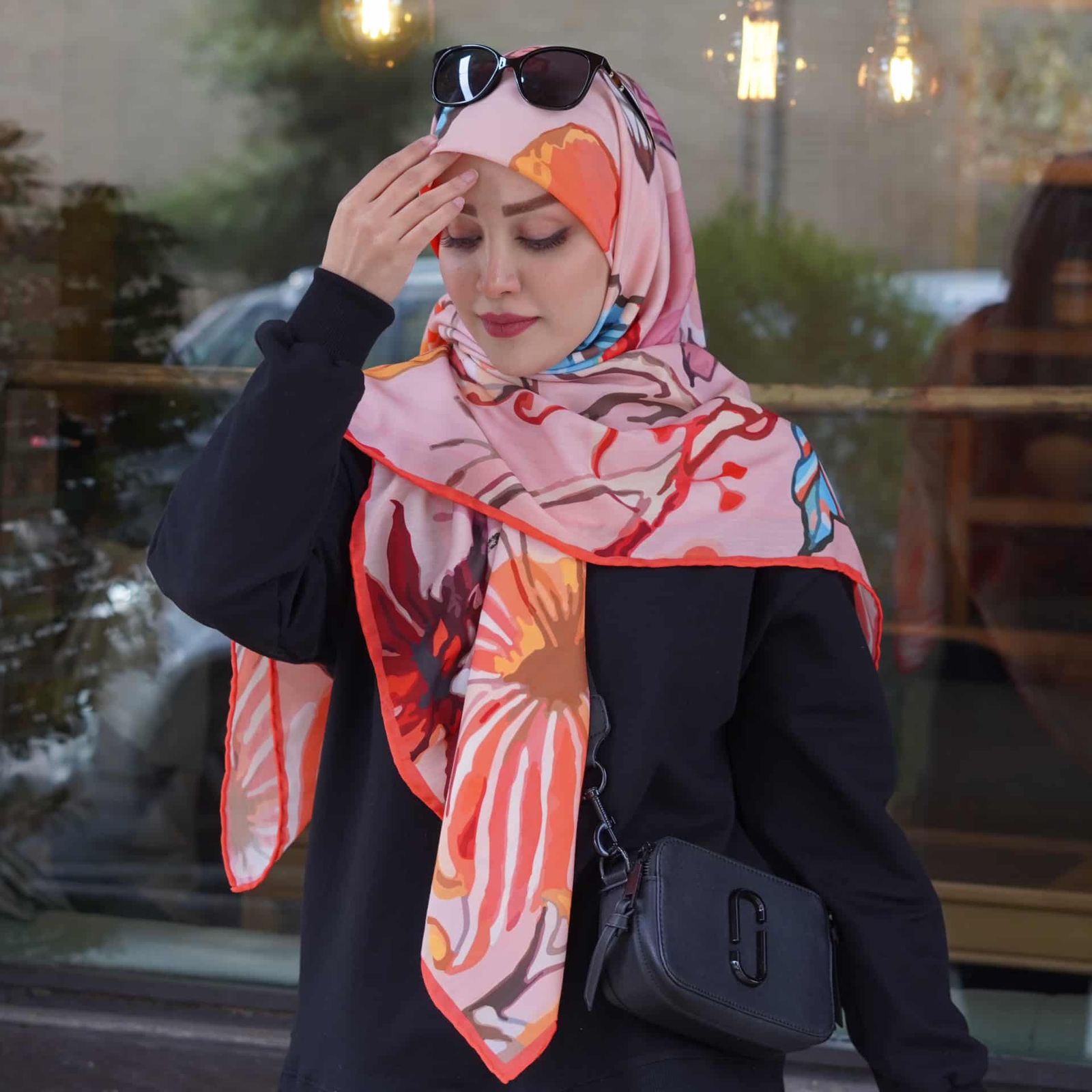 روسری زنانه مدل نخی 140 دست دوز طرح باغ فانتزی کد ana-2985 -  - 23
