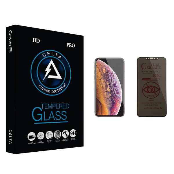 محافظ صفحه نمایش حریم شخصی دلتا مدل HD مناسب برای گوشی موبایل اپل iPhone XS Max