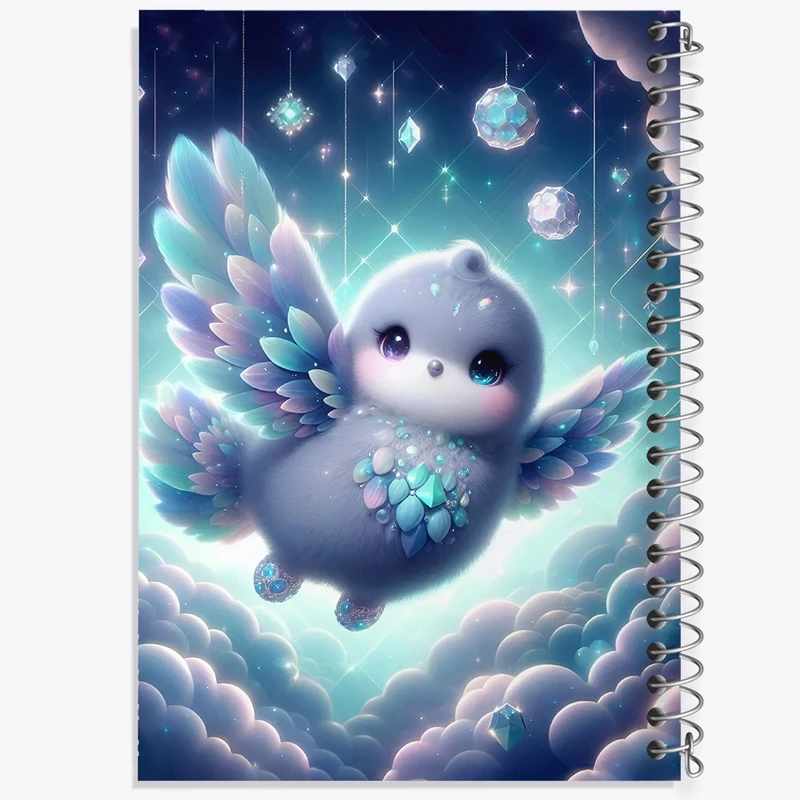 دفتر شطرنجی 50 برگ خندالو طرح پرنده کیوت کد F5395