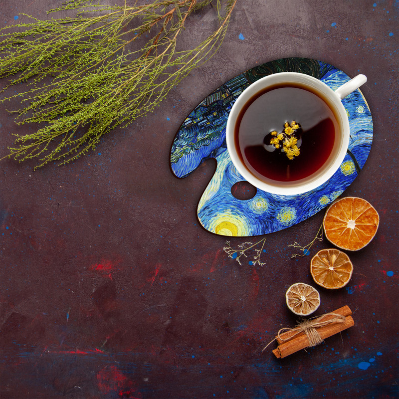 زیر لیوانی لوکسینو مدل پالت نقاشی طرح ونگوگ کد ArtLand_Shahrad