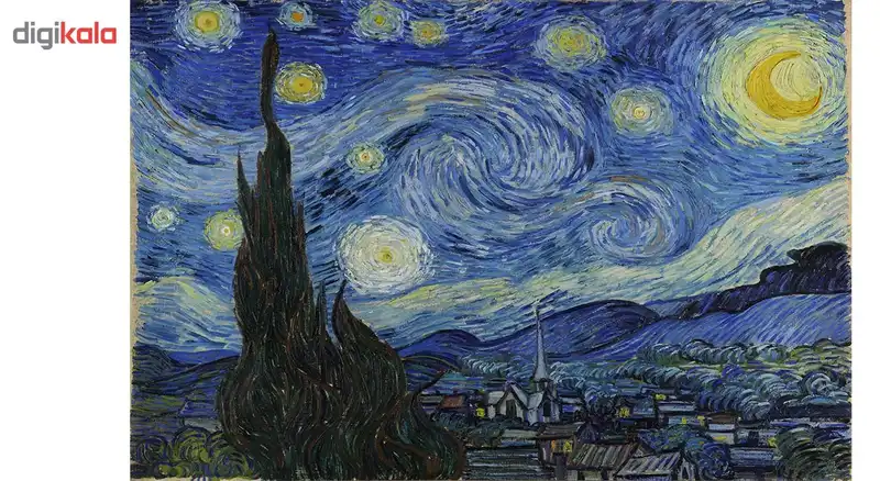 تابلو شاسی گالری هنری پیکاسو طرح شب پرستاره سایز 100x70 سانتی متر
