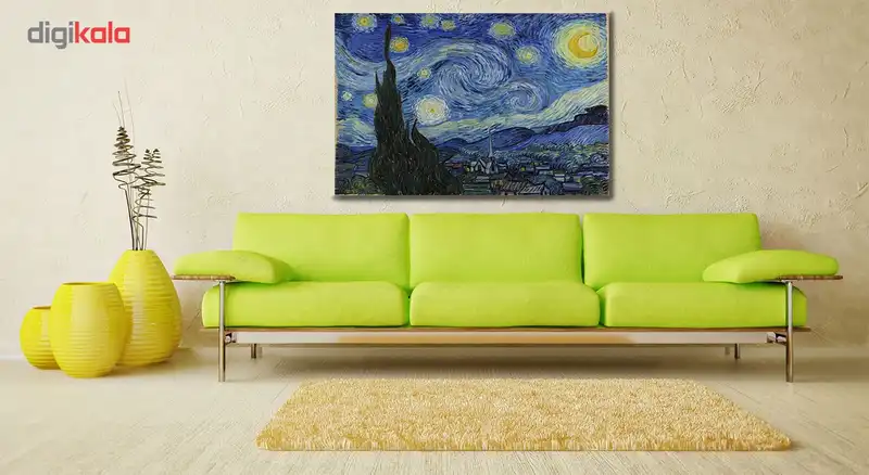 تابلو شاسی گالری هنری پیکاسو طرح شب پرستاره سایز 100x70 سانتی متر