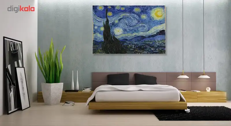 تابلو شاسی گالری هنری پیکاسو طرح شب پرستاره سایز 100x70 سانتی متر