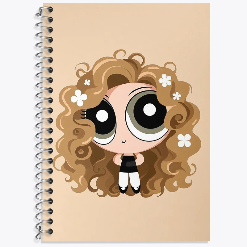 دفتر زبان 50 برگ خندالو مدل دو خط طرح دختران نیرومند (The Powerpuff Girls) کد N2109