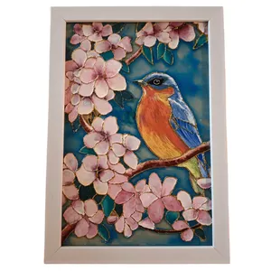 تابلو ویترای طرح پرنده بهاری