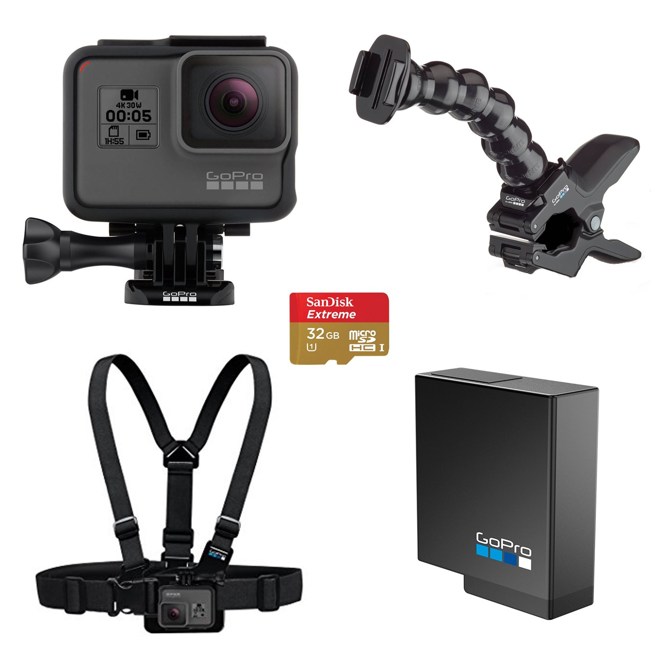 مجموعه دوربین فیلم برداری ورزشی گوپرو مدل HERO5 Black پکیج 4