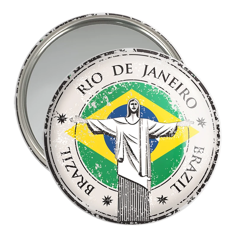 آینه جیبی خندالو مدل پرچم برزیل  کد 20688