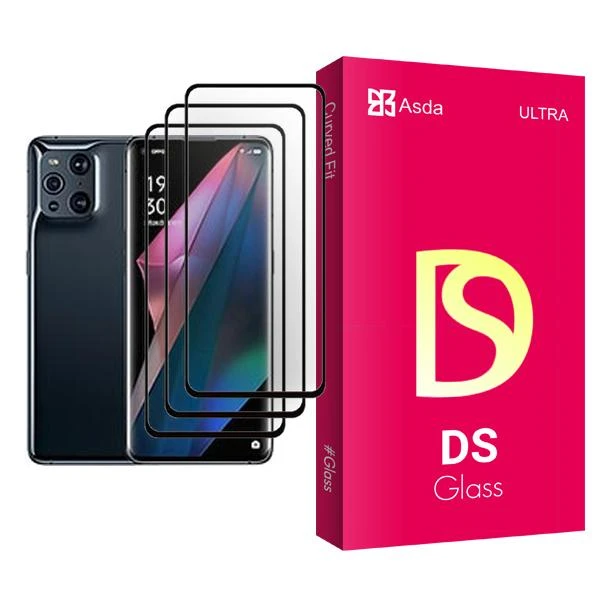 محافظ صفحه نمایش آسدا مدل DS Glass MIX003 مناسب برای گوشی موبایل اوپو Find X3 Pro بسته سه عددی
