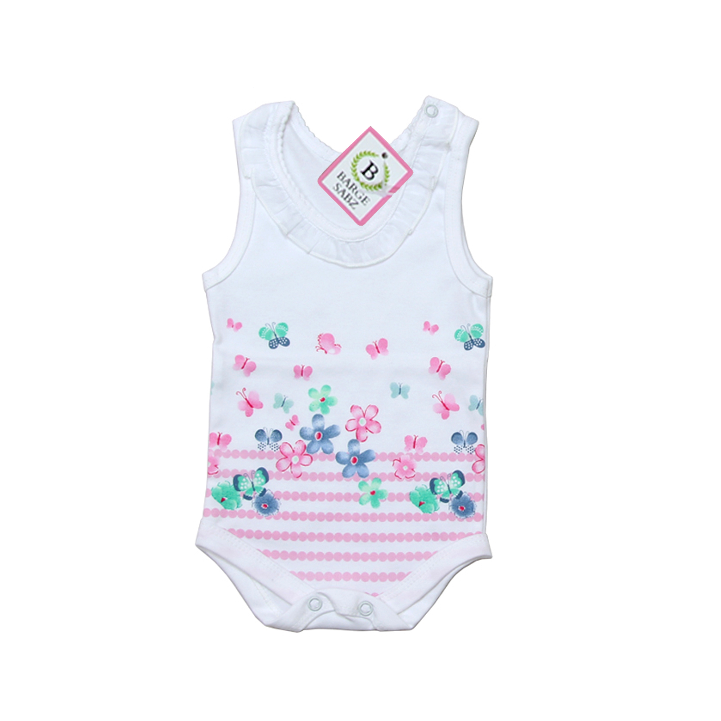 بادی نوزادی برگ سبز مدل پروانه