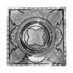 بشقاب شیرینی خوری  نقره سیدی مدل مربع کد 126001
