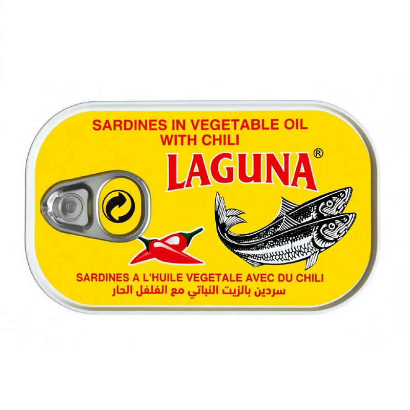 کنسرو ماهی ساردین در روغن گیاهی با فلفل لاگونا - 125 گرم