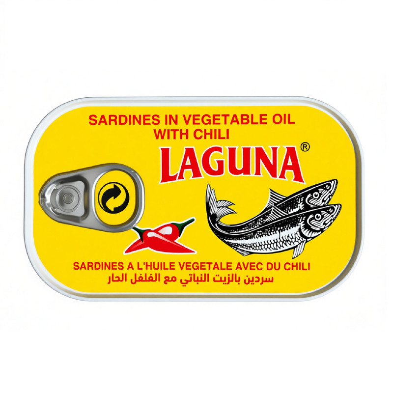 کنسرو ماهی ساردین در روغن گیاهی با فلفل لاگونا - 125 گرم