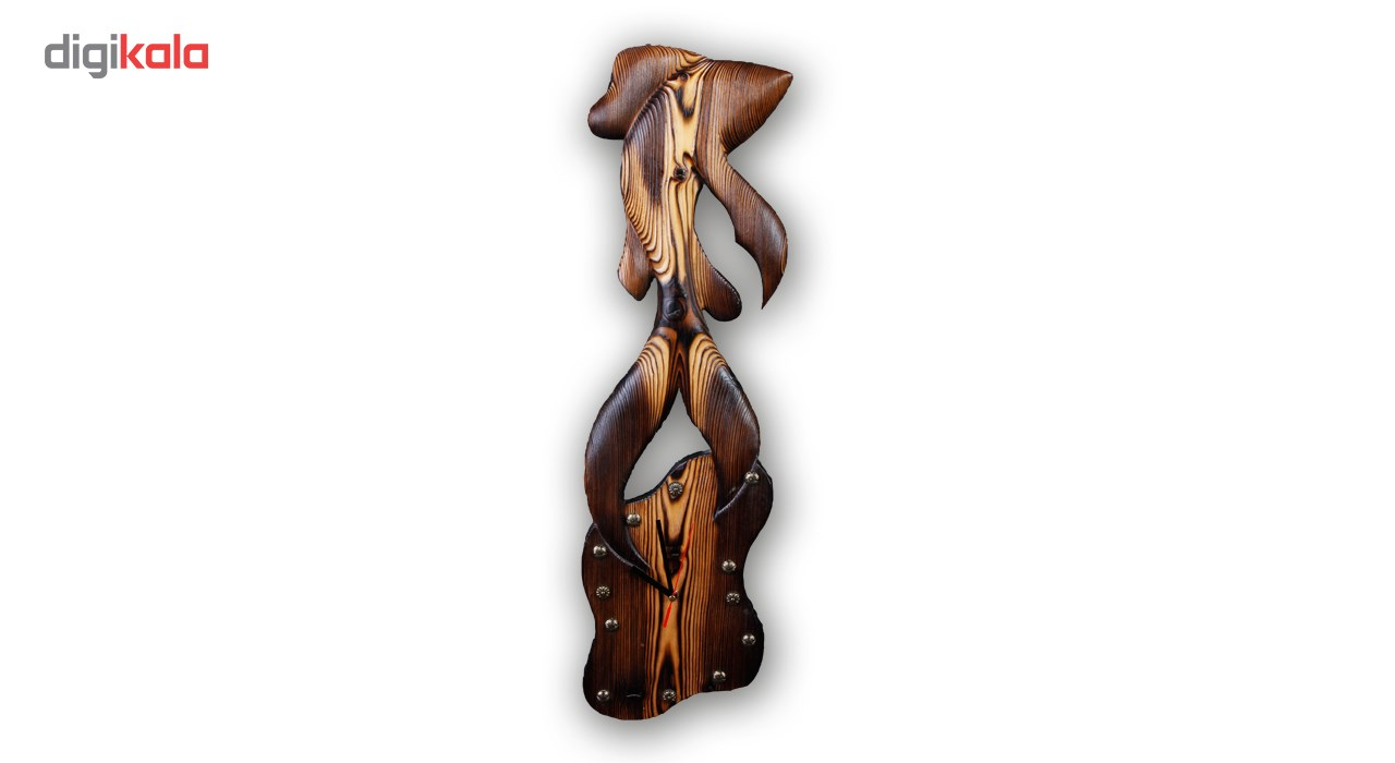 ساعت دیواری گالری روح چوب طرح ماهی مدل sowag-wa-007