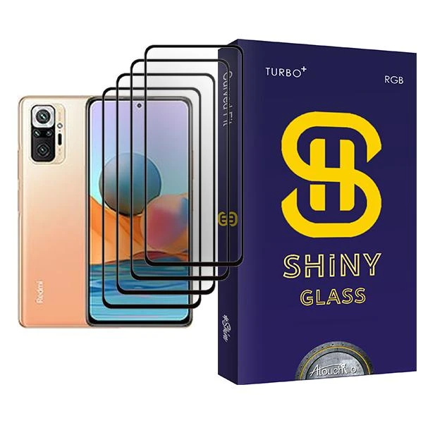 محافظ صفحه نمایش آتوچبو مدل Shiny Glass MIX004 مناسب برای گوشی موبایل شیائومی Redmi Note 10 Pro Max بسته چهار عددی