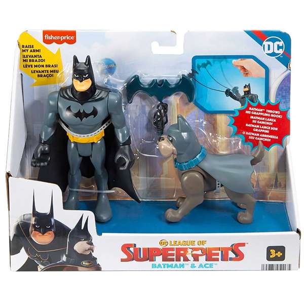 اکشن فیگور فیشر پرایس مدل League of Super-pets Batman and Ace کد HGL01