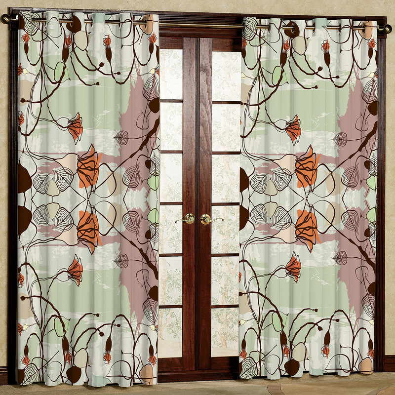 پرده بارمان دکور طرح برگ مدل هازان پانچی کد 4063 W سایز 140x280 سانتی متر